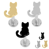 Titanium Internally Threaded Labrets 1.2mm - Titanium Saffie Cat