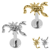 Titanium Internally Threaded Labrets 1.2mm - Titanium Scorpion