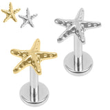 Titanium Internally Threaded Labrets 1.2mm - Titanium Starfish