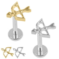 Titanium Internally Threaded Labrets 1.2mm - Titanium The Archer
