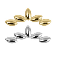 Titanium Internally Threaded Labrets 1.2mm - Marquise Pebble Crescent