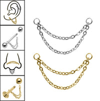 Titanium Piercing Double Connector Chains