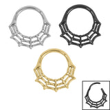 Titanium Spider Web Hinged Clicker Ring