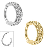 Titanium Stacked Asia Ball Hinged Ring