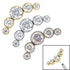 Titanium Threadless (Bend fit) (Infinity) Bezel Set 5 Jewel Crescent