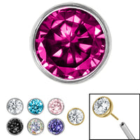 Titanium Threadless (Bend fit) Bezel Set Jewelled Balls