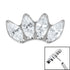 Titanium Threadless (Bend fit) Claw Set 4 CZ Jewel Marquise Fan