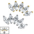 Titanium Threadless (Bend fit) Titanium Claw Set 5 Jewelled Marquise Fan