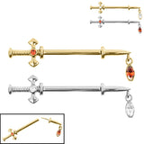 Titanium Threadless Jewelled - Excelsior Nipple Bar