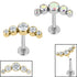 Titanium Threadless Labrets - Titanium (Bend-fit) (Infinity) Bezel Set 5 Jewel Crescent