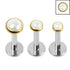 Titanium Threadless Labrets - Gold Titanium (Bend-fit) Pearl Disks 
