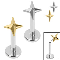 Titanium Threadless Labrets - Titanium (Bend-fit) Guiding Star