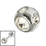 Steel Multi-Gem Jewelled Ball 1.6mm