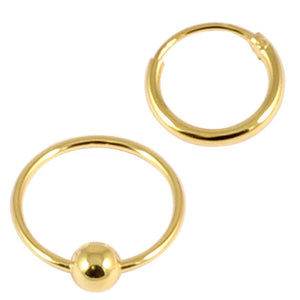 Gold Plated Silver Hoops, Earrings