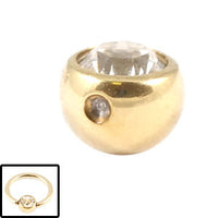 Zircon Steel Clip in Jewelled Balls (Gold colour PVD)