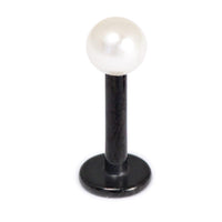 Black Steel Labret with Acrylic Pearl Ball 1.2mm