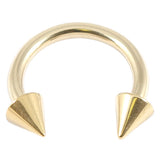 Zircon Steel Coned Circular Barbells (CBB) (Horseshoes) (Gold colour PVD)