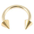 Zircon Steel Coned Circular Barbells (CBB) (Horseshoes) (Gold colour PVD)