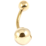 Zircon Steel Belly Bars 1.6mm 8-5mm balls (Gold colour PVD)