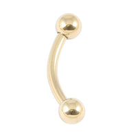 Zircon Titanium Curved Bars 1.6mm 4-4mm balls (Gold colour PVD)