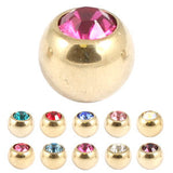 Zircon Steel Jewelled Balls 1.6mm (Gold colour PVD)
