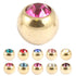 Zircon Steel Jewelled Balls 1.6mm (Gold colour PVD)