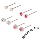 Silver Studs - Tiny Jewelled Nose Studs