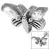 Steel Threaded Attachment - 1.2mm and 1.6mm Cast Steel Jewelled Butterfly