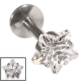 Steel Internally Threaded Claw Set Star Jewelled Labrets 1.2mm