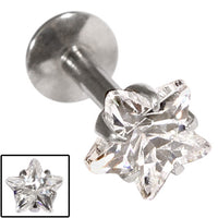 Steel Internally Threaded Claw Set Star Jewelled Labrets 1.2mm
