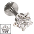 Steel Internally Threaded Claw Set Star Jewelled Labrets 1.2mm