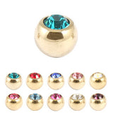 Zircon Steel Jewelled Balls 1.2mm (Gold colour PVD)