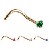 9ct Gold Claw Set Swarovski Jewelled Nose Stud
