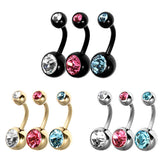 Multipacks - Various Double Jewelled Belly Bars