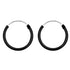 Black Coated Sterling Silver Hoops - Earrings