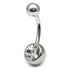 Titanium Single Jewelled Belly Bars 14mm Mirror Polish