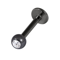 Black Titanium Jewelled Labrets 1.2x6mm