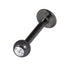 Black Titanium Jewelled Labrets 1.2x6mm