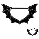 Black Steel Bat Wings Nipple Clicker Ring