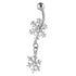 Belly Bar - Christmas Xmas Jewelled Double Snowflake