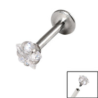 Titanium Internally Threaded Labrets 1.2mm - Steel Claw Set Jewelled Star