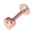 Rose Gold Steel Labret with Rose Gold Steel Heart 1.2mm