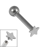 Titanium Internally Threaded Micro Barbells 1.2mm - Star