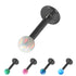 Black Steel Labret with Synthetic Opal Ball 1.2mm
