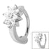 Steel Huggie Belly Clicker Ring - Jewelled Daisy Flower