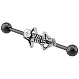 Black Steel Industrial Scaffold Barbell with Skeleton
