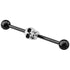 Black Steel Industrial Scaffold Barbell with Black Eyed Skull