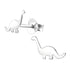 Sterling Silver Dinosaur Ear Stud Earrings