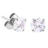 Steel Ear Stud Earrings - Claw Set Jewelled