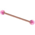 Rose Gold Steel Industrial Scaffold Barbell with Synthetic Opal Balls